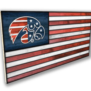 Large Wood Flag - Iowa Hawkeyes Patriotic