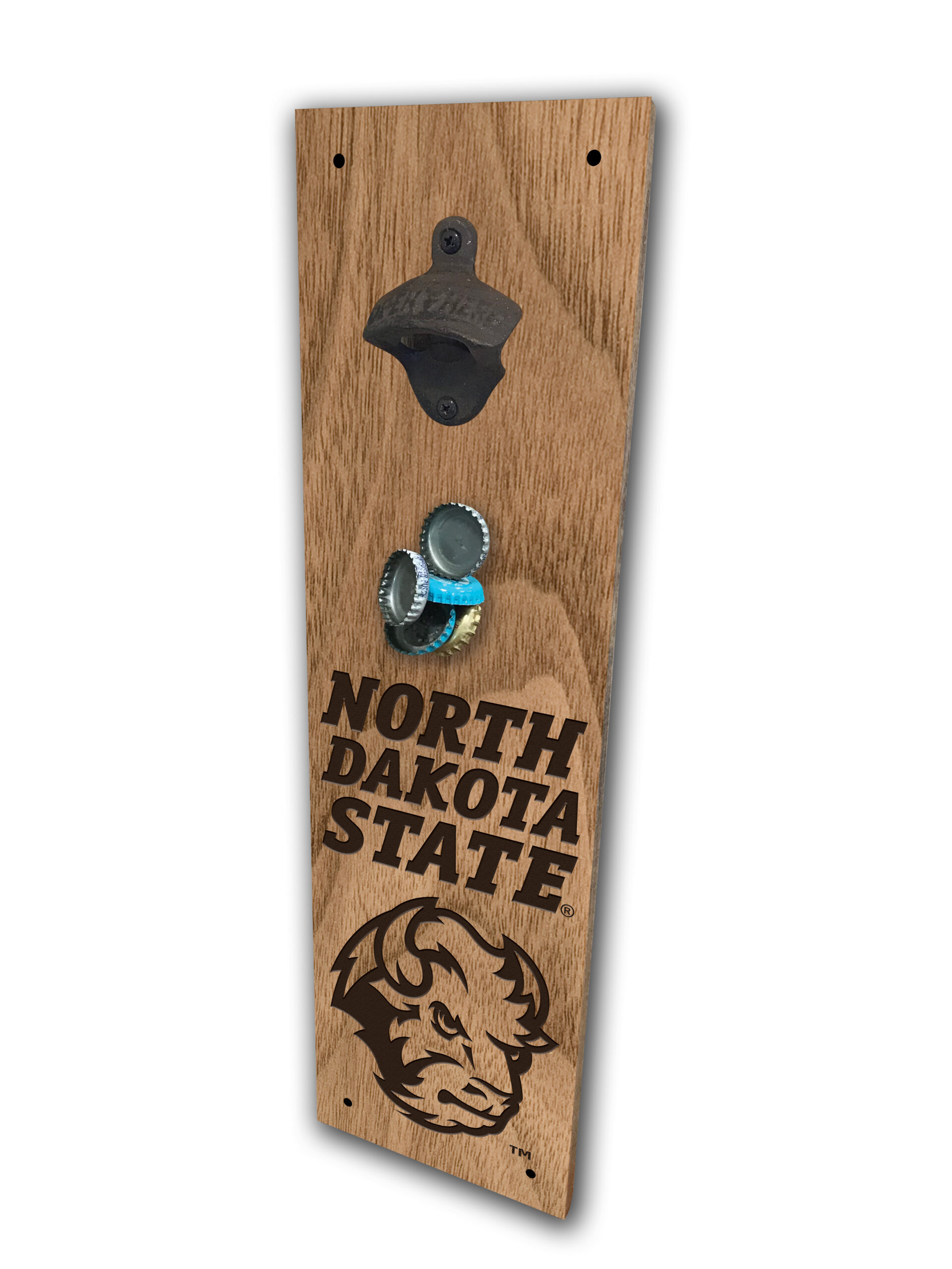 North Dakota State Bison Etched Magnetic Bottle Opener