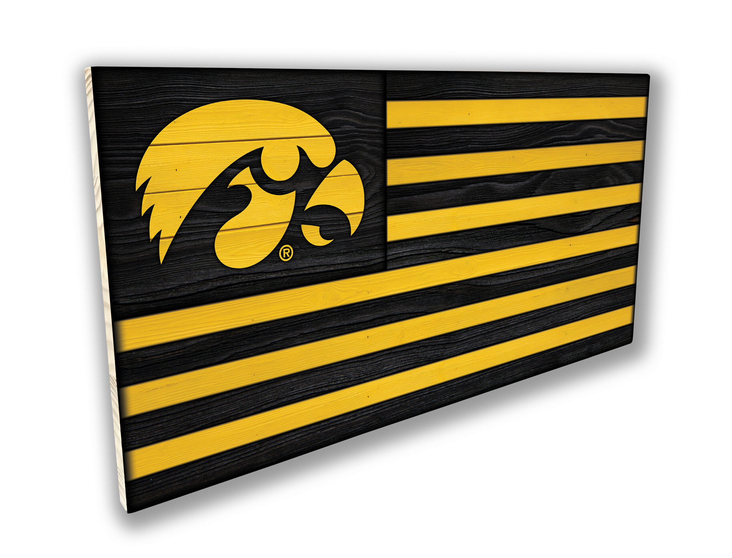 Large Wood Flag - Iowa Hawkeyes