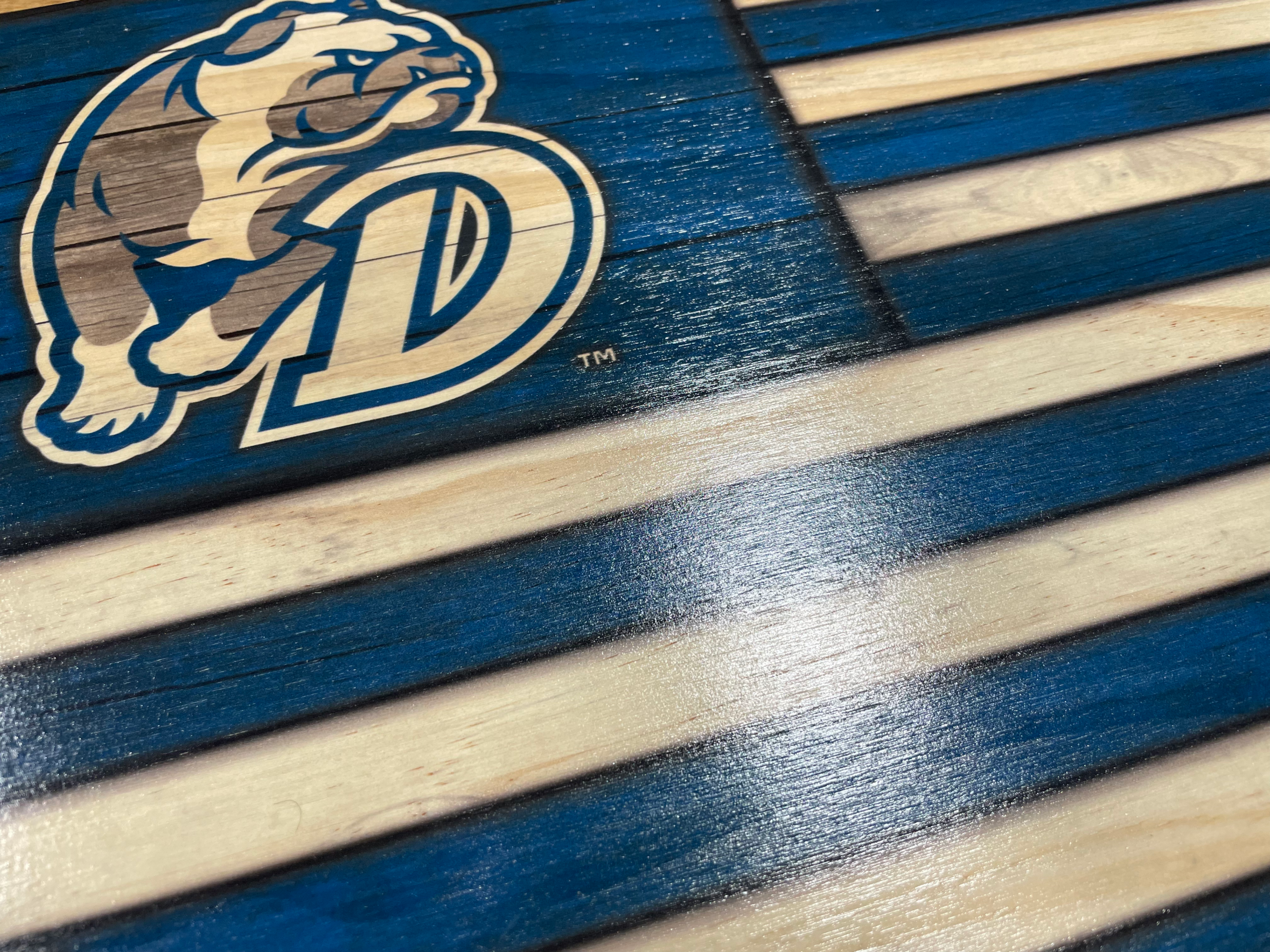Large Wood Flag - Drake Bulldogs