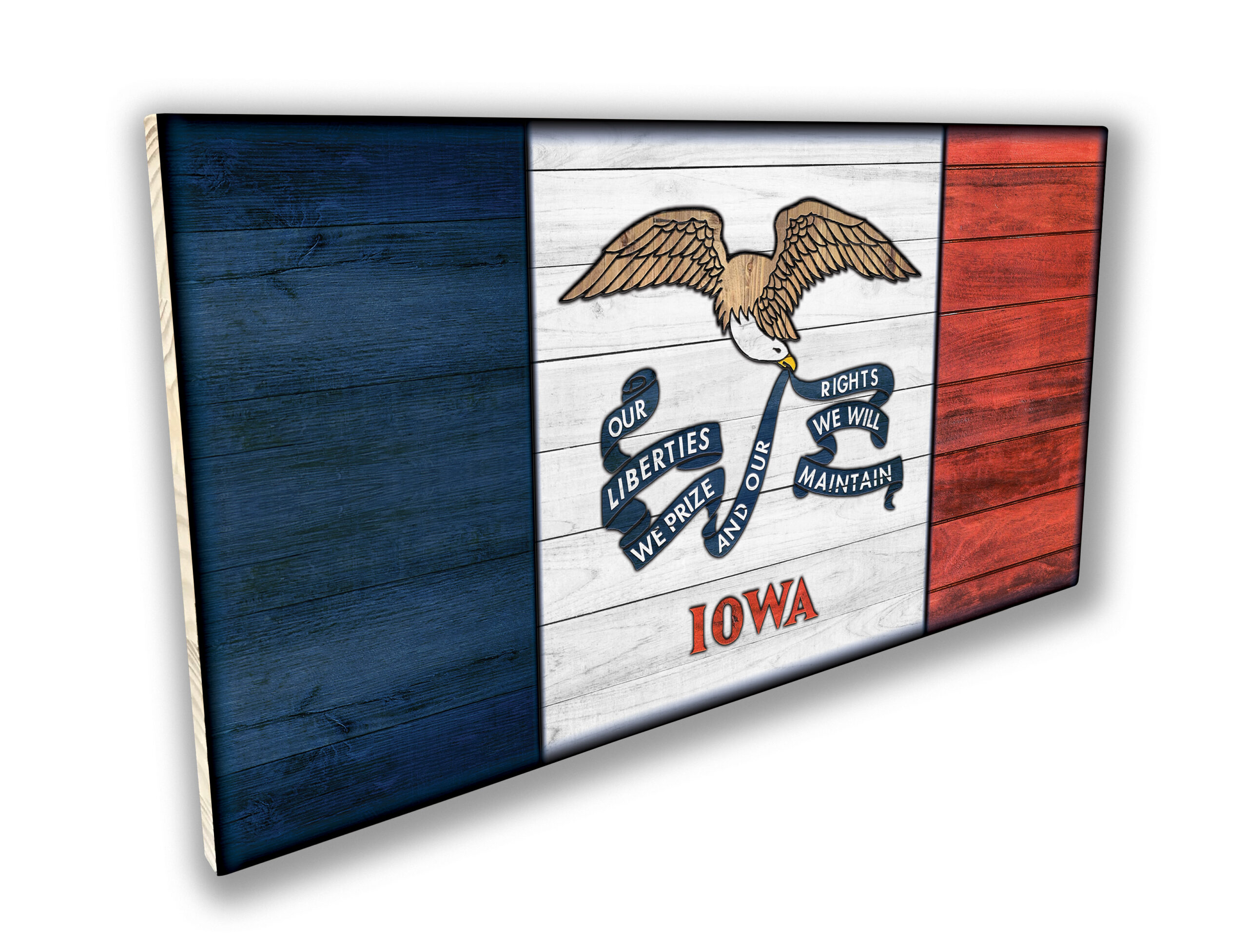 Small Wood Flag - State of Iowa